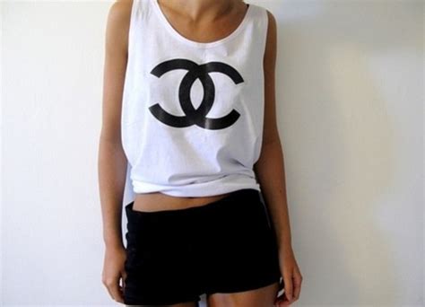 fake chanel crop top|Chanel tank tops for sale.